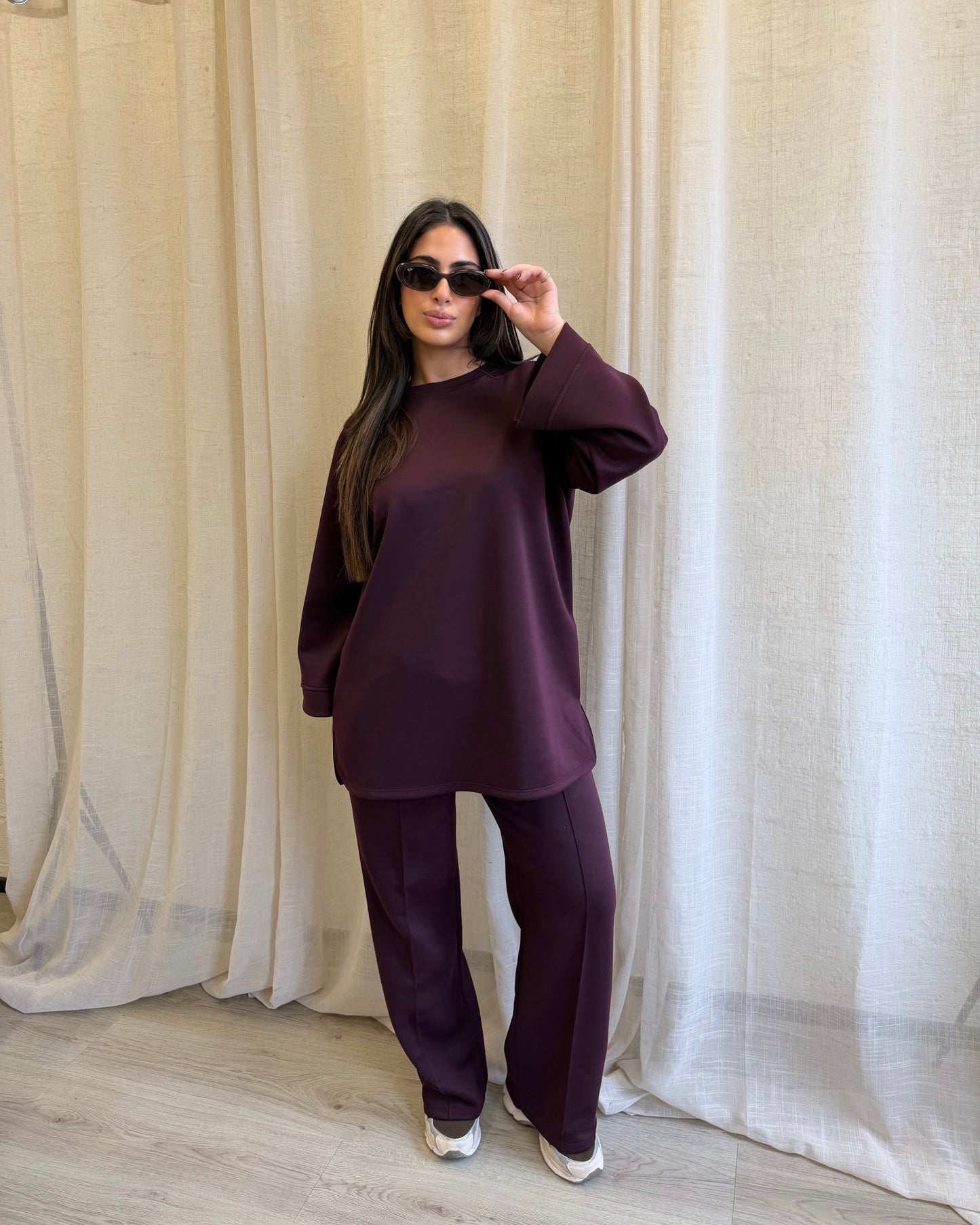 Comfy Two Piece Set Bordeaux