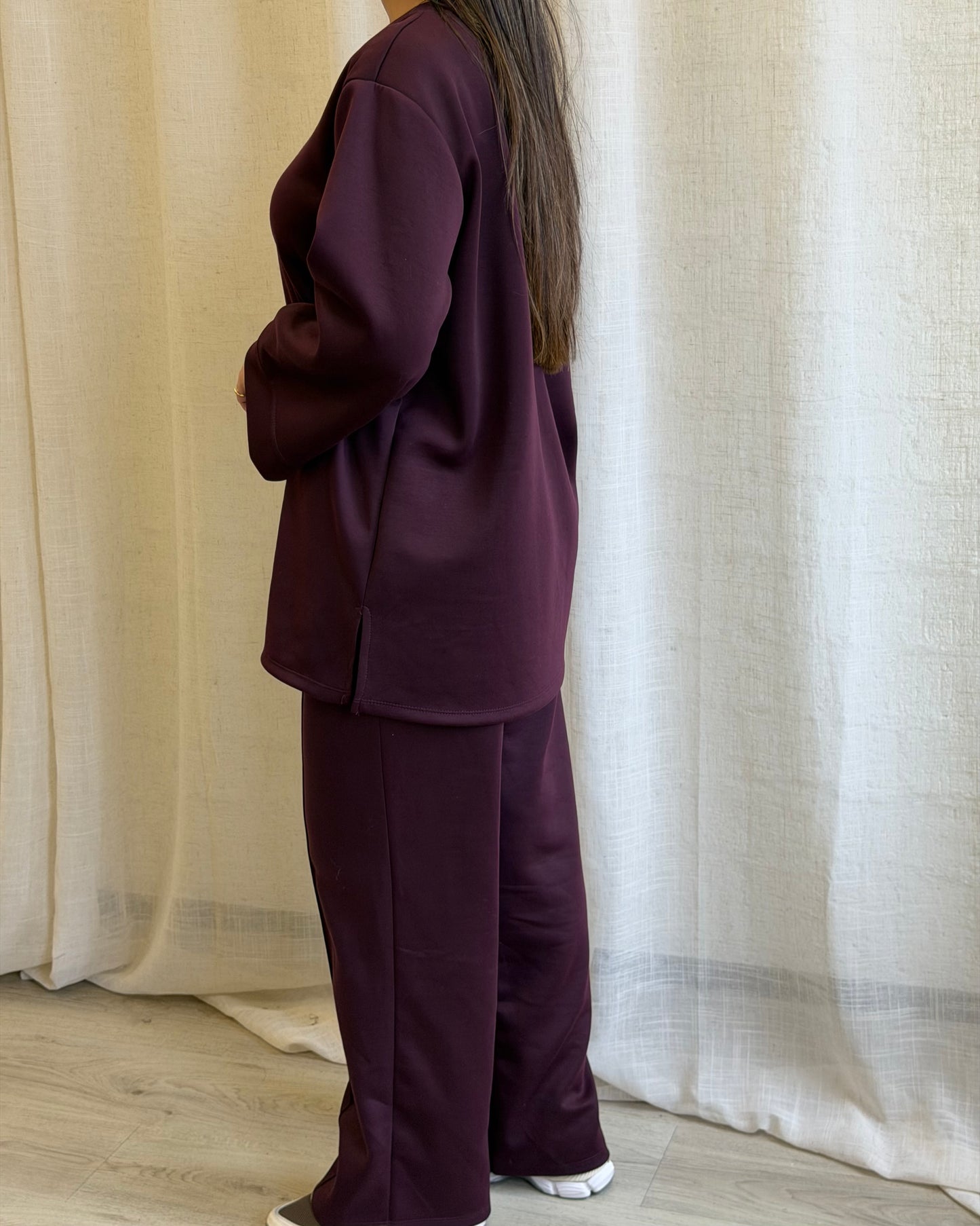 Comfy Two Piece Set Bordeaux