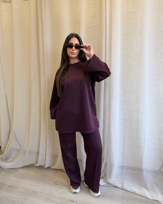 Comfy Two Piece Set Bordeaux