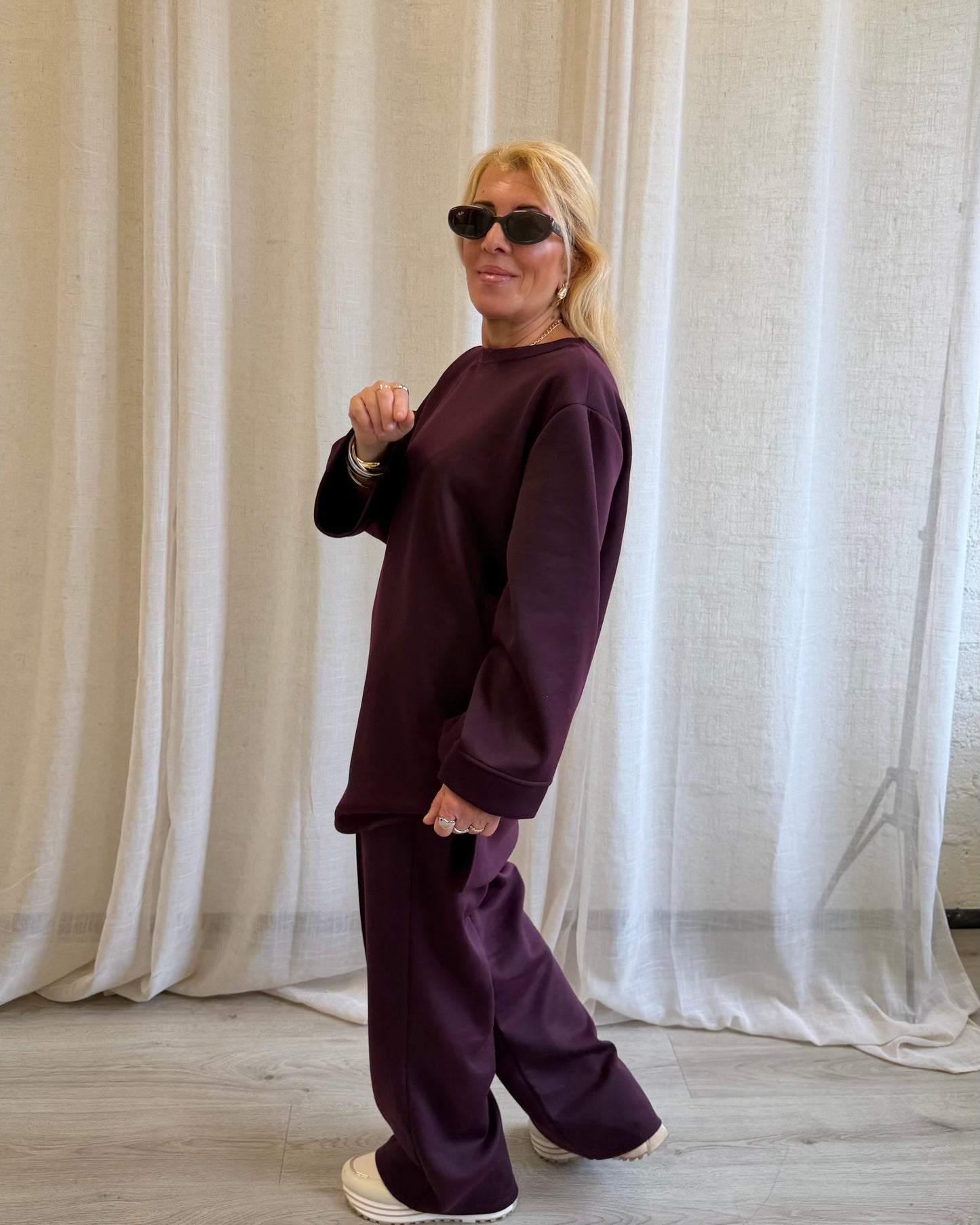 Comfy Two Piece Set Bordeaux